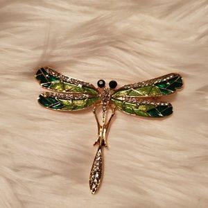 Green Dragonfly  Brooch